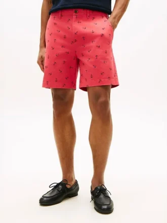 Pantalones cortos de corte regular con estampado de anclas de 18 cm