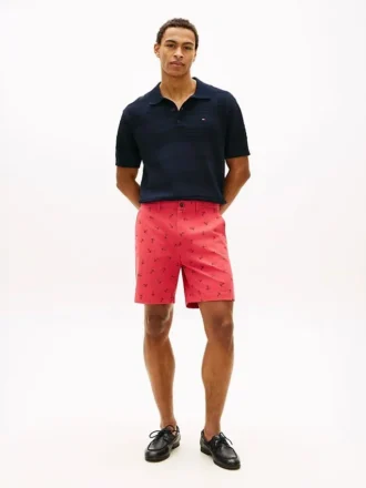 Pantalones cortos de corte regular con estampado de anclas de 18 cm