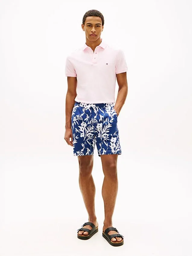 Pantalones cortos de corte regular con estampado tropical de 18 cm Pantalones cortos de corte regular con estampado tropical de 18 cm