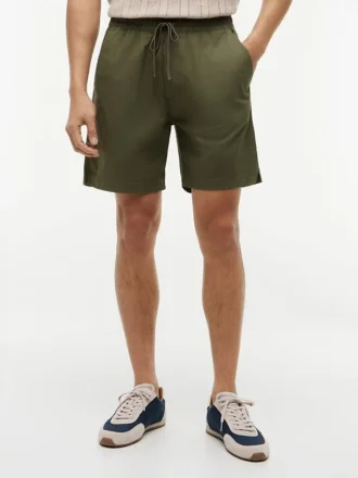 Pantalones cortos de corte regular de 18 cm con lavado a la prenda