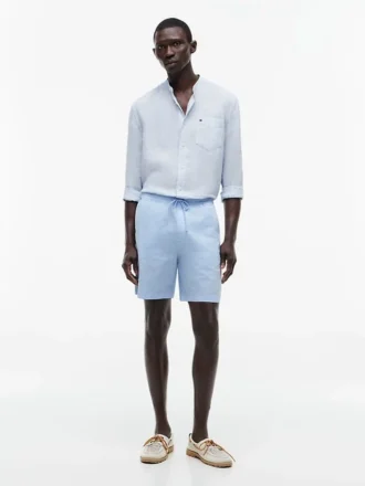 Pantalones cortos de corte regular de 18 cm con lavado a la prenda