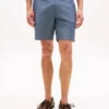 Pantalones cortos de corte regular de 18 cm en mezcla de algodón y lino Pantalones cortos de corte regular de 18 cm en mezcla de algodón y lino