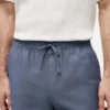 Pantalones cortos de corte regular de 18 cm en mezcla de algodón y lino Pantalones cortos de corte regular de 18 cm en mezcla de algodón y lino