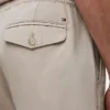 Pantalones cortos de corte regular de 18 cm en mezcla de algodón y lino Pantalones cortos de corte regular de 18 cm en mezcla de algodón y lino