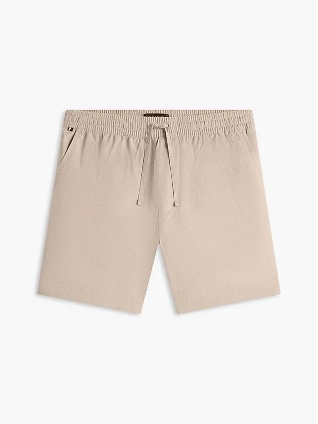 Pantalones cortos de corte regular de 18 cm en mezcla de algodón y lino Pantalones cortos de corte regular de 18 cm en mezcla de algodón y lino