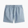 Pantalones cortos de corte regular de 18 cm en mezcla de algodón y lino Pantalones cortos de corte regular de 18 cm en mezcla de algodón y lino