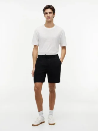 Pantalones cortos de corte regular de 20,3 cm en mezcla de lino