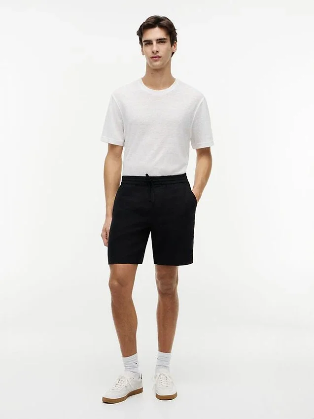 Pantalones cortos de corte regular de 20,3 cm en mezcla de lino Pantalones cortos de corte regular de 20,3 cm en mezcla de lino