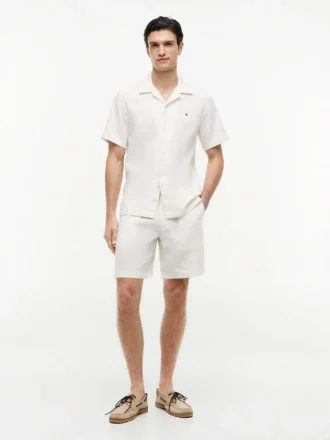 Pantalones cortos de corte regular de 20,3 cm en mezcla de lino