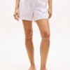 Pantalones cortos de dormir de popelín a rayas