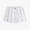 Pantalones cortos de dormir de popelín a rayas
