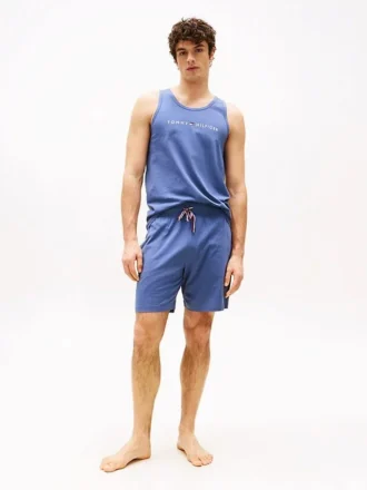 Pantalones cortos de dormir sin tirantes con logotipo de Hilfiger