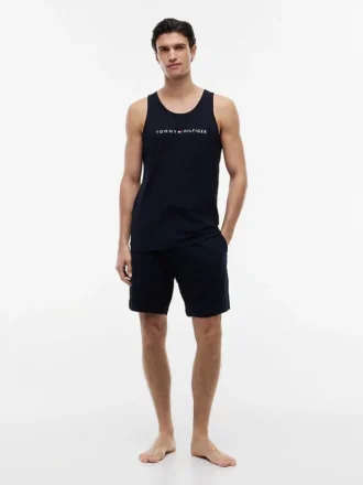 Pantalones cortos de dormir sin tirantes con logotipo de Hilfiger