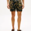 Pantalones cortos de lino con estampado tropical Pantalones cortos de lino con estampado tropical