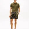 Pantalones cortos de lino con estampado tropical Pantalones cortos de lino con estampado tropical