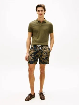 Pantalones cortos de lino con estampado tropical