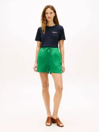 Pantalones cortos de lino sin cremallera