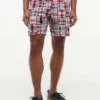 Pantalones cortos de madrás con patchwork de 18 cm, corte regular
