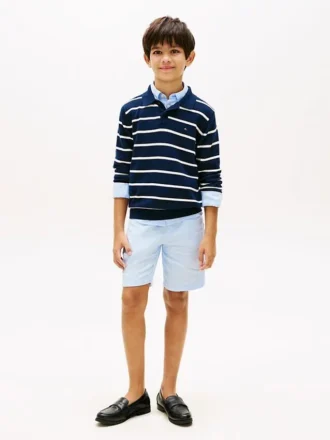 Pantalones cortos de mezcla de lino para niño