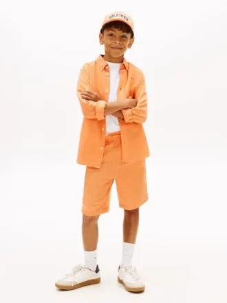 Pantalones cortos de mezcla de lino para niño