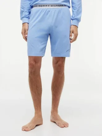 Pantalones cortos de pijama de piqué con logotipo de Hilfiger Pantalones cortos de pijama de piqué con logotipo de Hilfiger