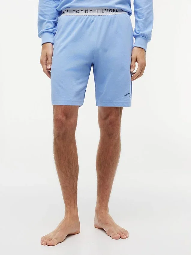 Pantalones cortos de pijama de piqué con logotipo de Hilfiger Pantalones cortos de pijama de piqué con logotipo de Hilfiger