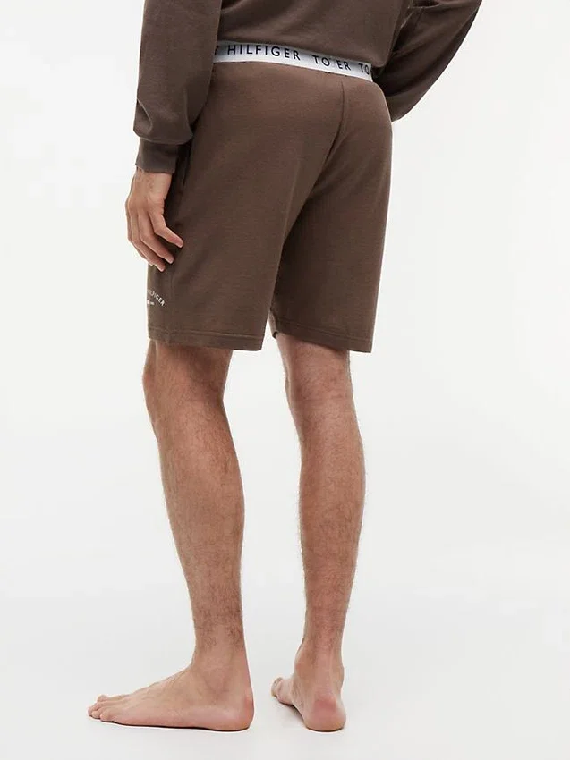 Pantalones cortos de pijama de piqué con logotipo de Hilfiger Pantalones cortos de pijama de piqué con logotipo de Hilfiger