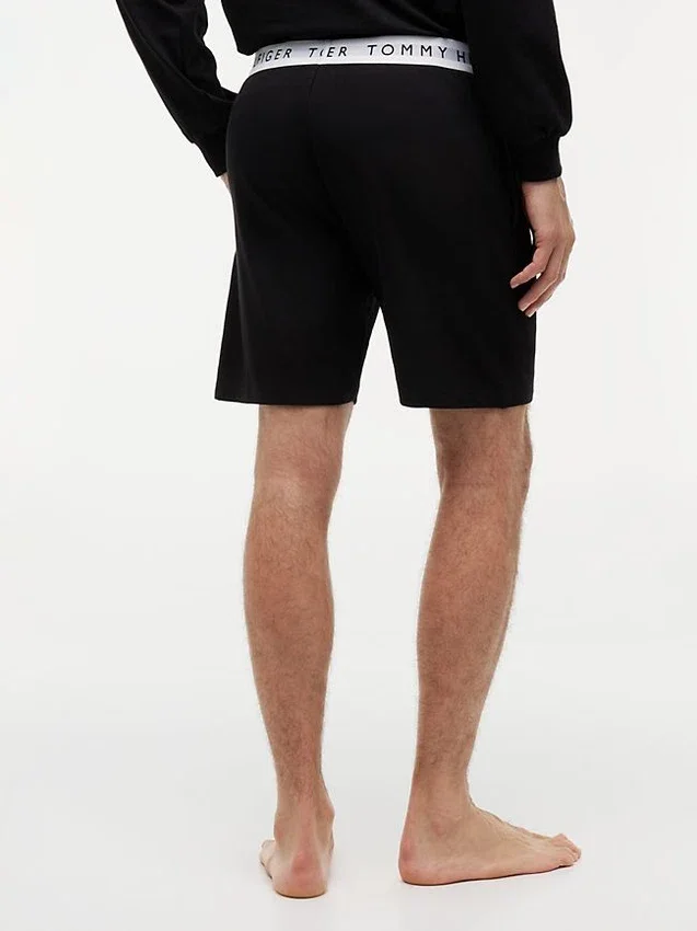 Pantalones cortos de pijama de piqué con logotipo de Hilfiger Pantalones cortos de pijama de piqué con logotipo de Hilfiger
