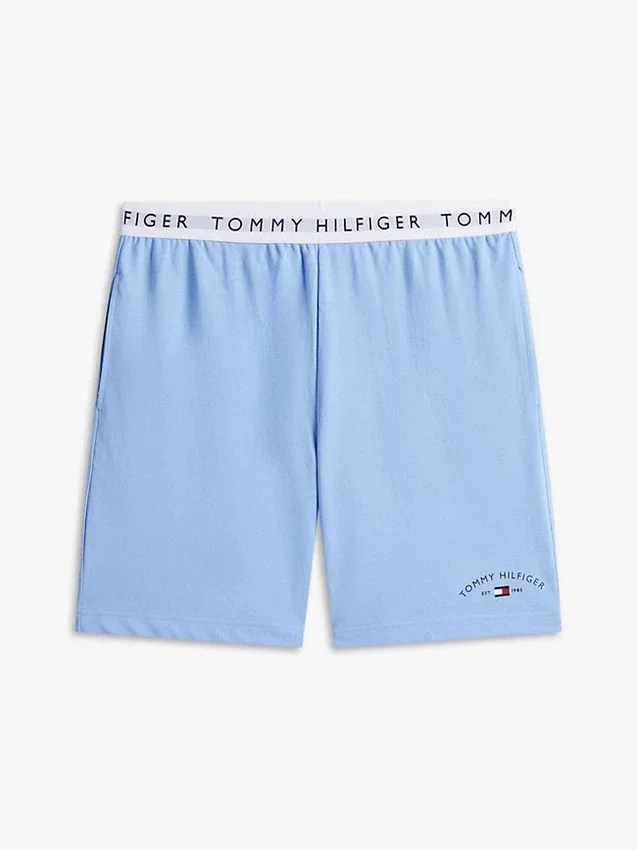 Pantalones cortos de pijama de piqué con logotipo de Hilfiger Pantalones cortos de pijama de piqué con logotipo de Hilfiger