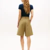 Pantalones cortos de popelín plisado Pantalones cortos de popelín plisado