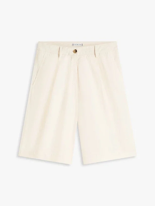 Pantalones cortos de popelín plisado Pantalones cortos de popelín plisado