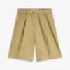 Pantalones cortos de popelín plisado Pantalones cortos de popelín plisado