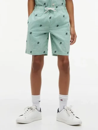 Pantalones cortos de rayas con logotipo monograma para niño