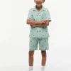 Pantalones cortos de rayas con logotipo monograma para niño