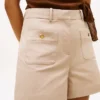 Pantalones cortos de sarga con bolsillos y botones dorados