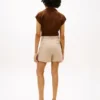 Pantalones cortos de sarga con bolsillos y botones dorados