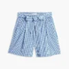 Pantalones cortos de seersucker a cuadros vichy con cinturón Pantalones cortos de seersucker a cuadros vichy con cinturón
