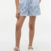Pantalones cortos de seersucker a rayas para niña