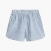 Pantalones cortos de seersucker a rayas para niña