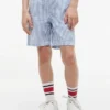 Pantalones cortos de seersucker a rayas para niño