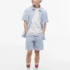 Pantalones cortos de seersucker a rayas para niño