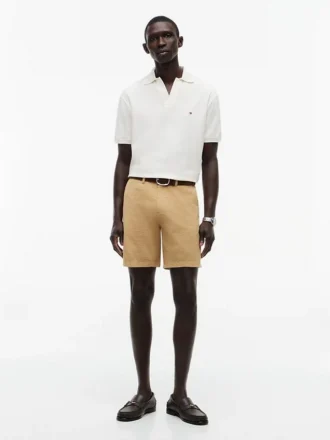 Pantalones cortos de seersucker de corte regular de 18 cm