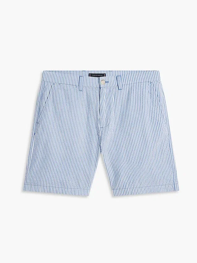 Pantalones cortos de seersucker de corte regular de 18 cm Pantalones cortos de seersucker de corte regular de 18 cm