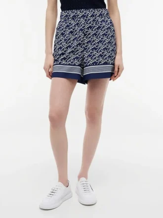 Pantalones cortos de voile con monograma en letra cursiva