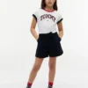 Pantalones cortos elásticos con cinturón para niños