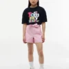 Pantalones cortos elásticos con cinturón para niños