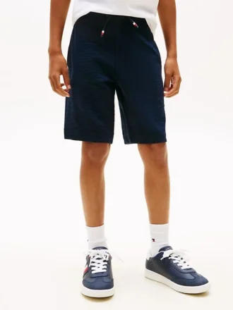 Pantalones cortos elásticos de seersucker para niño