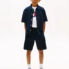 Pantalones cortos elásticos de seersucker para niño Pantalones cortos elásticos de seersucker para niño