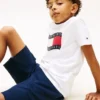Pantalones cortos elásticos de seersucker para niño Pantalones cortos elásticos de seersucker para niño