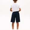 Pantalones cortos elásticos de seersucker para niño Pantalones cortos elásticos de seersucker para niño